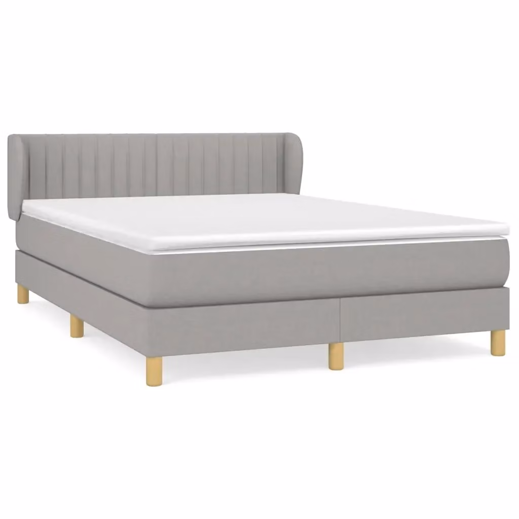 Letto Ibrido con Giroletto a Molle e Materasso vidaXL Grigio Chiaro e Bianco L/P/H: 193 x 147 x 88 cm – 2