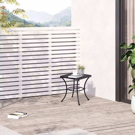 Tavolo Balcone - Nero - Metallico - 45x45x50cm - Tavolo Esterno