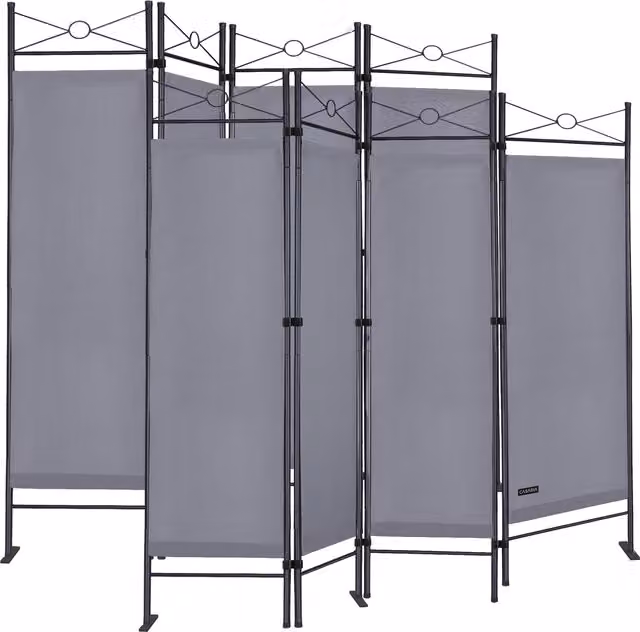 Set di 2 paraventi Lucca Casaria® colore antracite, L: 180 cm, H: 163 cm – 1