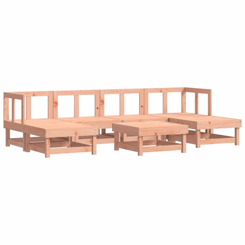 Set Salotto da Giardino 7 pz in Legno Massello di Douglas