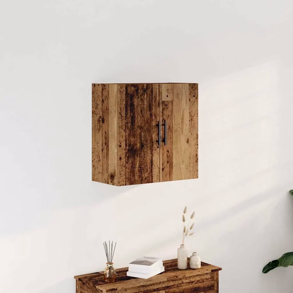 Armadietto a muro moderno vidaXL in legno marrone opaco con ante a battente, L 60 cm x P 31,5 cm x H 60 cm