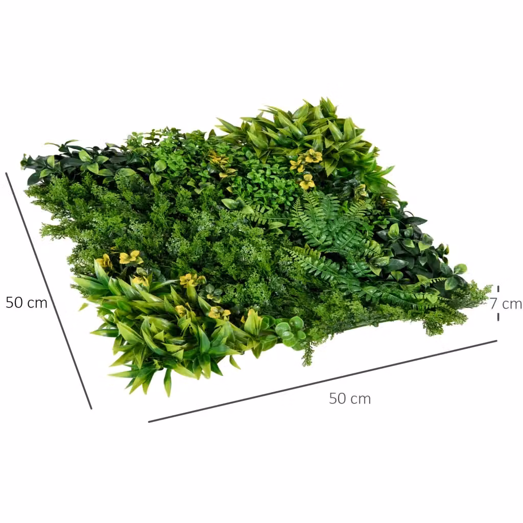 Set da 12 pezzi di Parete Vegetale Artificiale REDOM Verde, L/P: 50 x 50 cm – 2