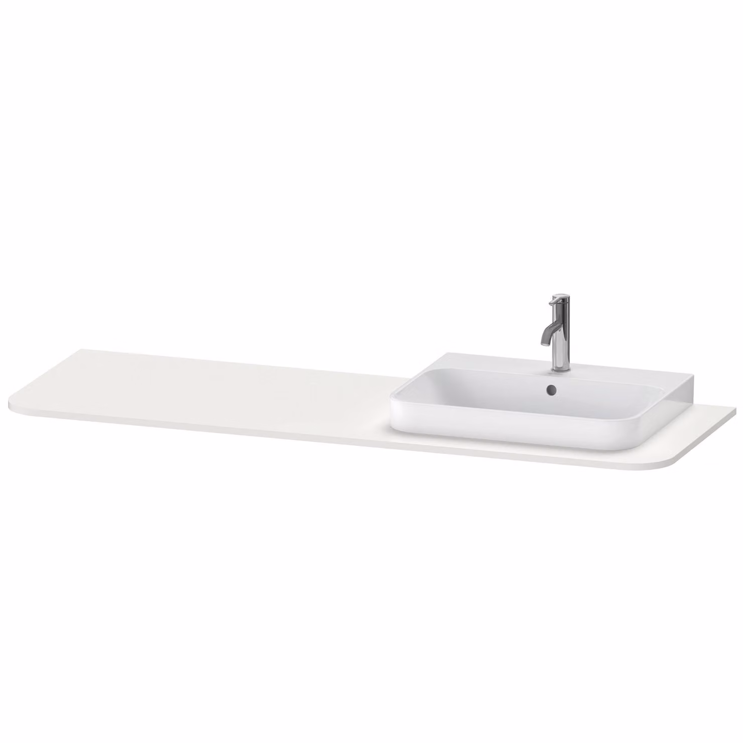 Console Duravit Happy D.2 Plus, 1600x550 mm, 1 découpe à droite, pour meuble sous-lavabo HP4944, HP4963, HP4973, HP031HR3939, HP031HR3939