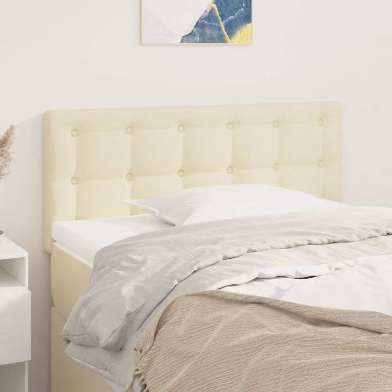 Testiera per letto vidaXL in similpelle beige, L: 100 cm, P: 5 cm, H: 78-88 cm