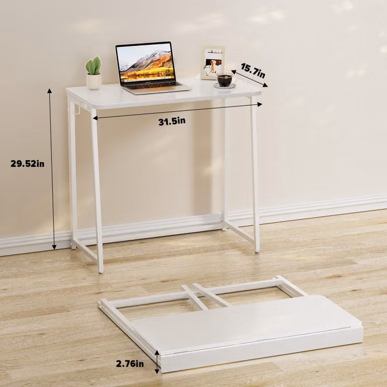Scrivania pieghevole, 80 cm, di dimensioni ridotte, ideale per piccoli spazi