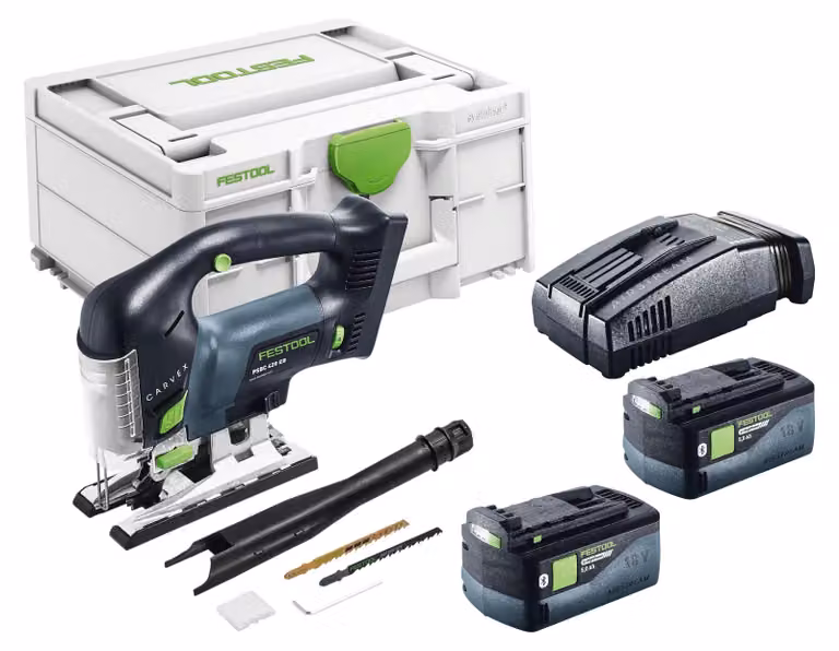 Festool PSBC 420 EB-Basic Sega a gattuccio a batteria 18 V 120 mm Brushless + 2x batteria 5,0 Ah + caricabatterie rapido + Systainer