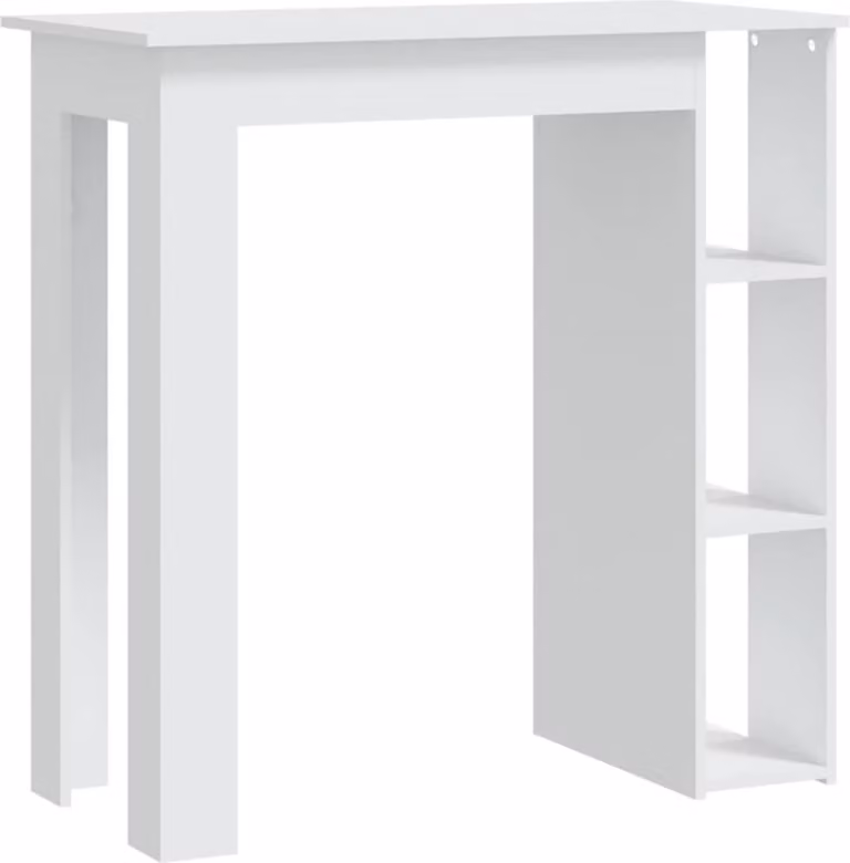Tavolino da Bar con Ripiani Bianco 102x50x103,5cm in Truciolato