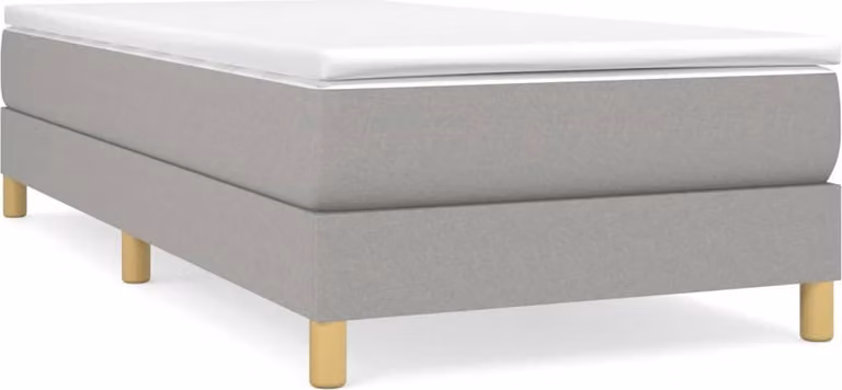Giroletto a Molle con Materasso Grigio Chiaro 90x190 cm Tessuto