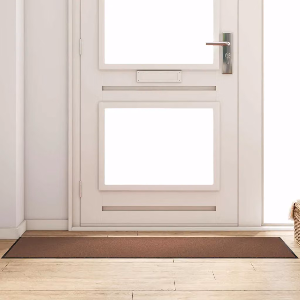 vidaXL Tappetino Rettangolare Moderno Marrone e Nero in Poliammide L: 60 cm, P: 180 cm