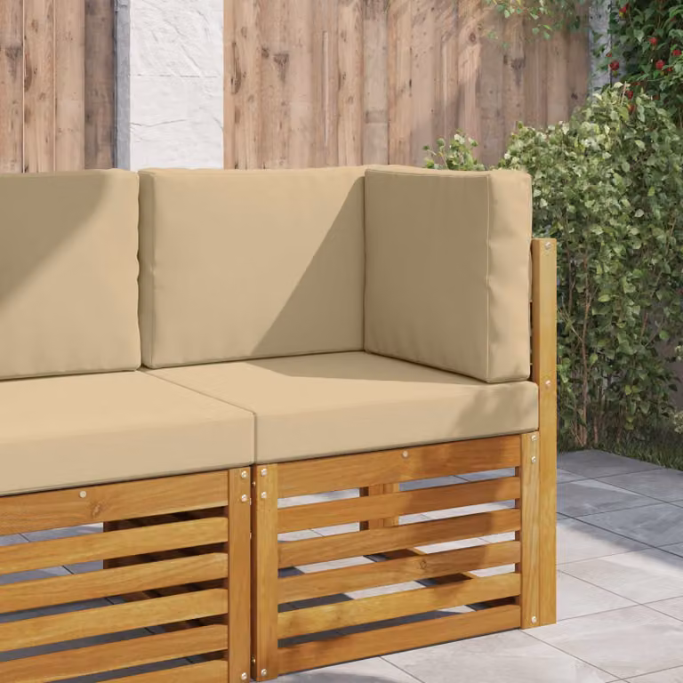 vidaXL Cuscino per divano da esterno beige in poliestere con fodera rimovibile 60 x 60 cm