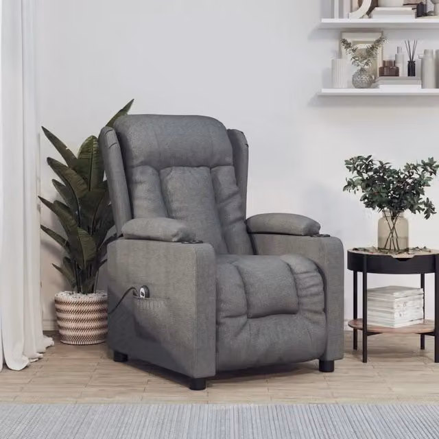 Poltrona Elettrica Reclinabile Grigio Scuro in Tessuto 3098778