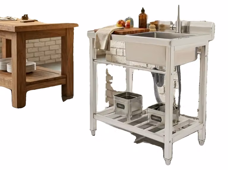 Lavello da cucina, acciaio inossidabile, 201, dimensioni 80 x 55 x 84 cm, vasca singola, capacità di carico 100 kg, modello autoportante