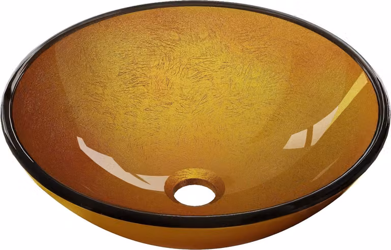 Mexen Mira lavandino in vetro da appoggio 42 x 42 cm, oro - 24124250