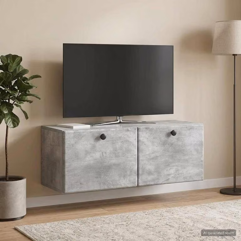 vidaXL Mobile Porta TV da Muro Moderno Grigio, L 78,5 cm x P 31 cm x H 30 cm