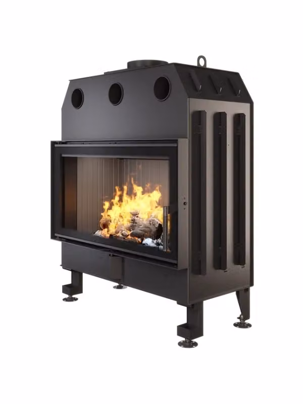 Inserto per camino a legna Outinfire Energy Nero, potenza 19,0 kW, L: 90 cm, P: 50 cm, H: 118 cm – 2