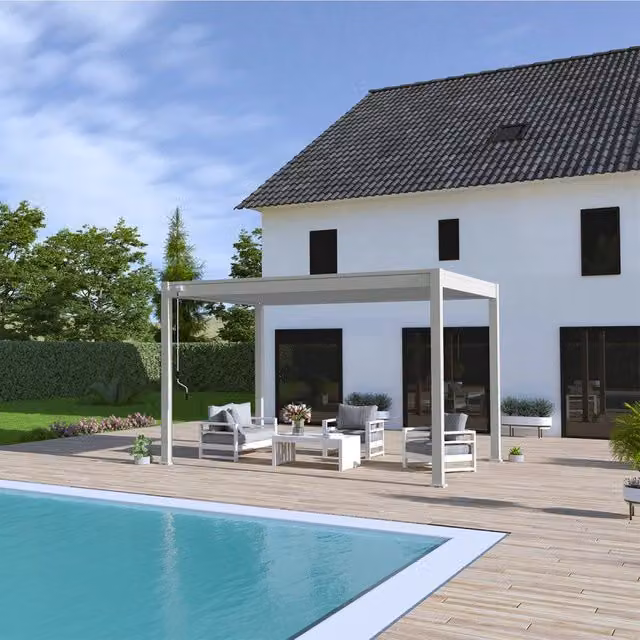 Pergola bioclimatica Ombréa VS Grigio perla