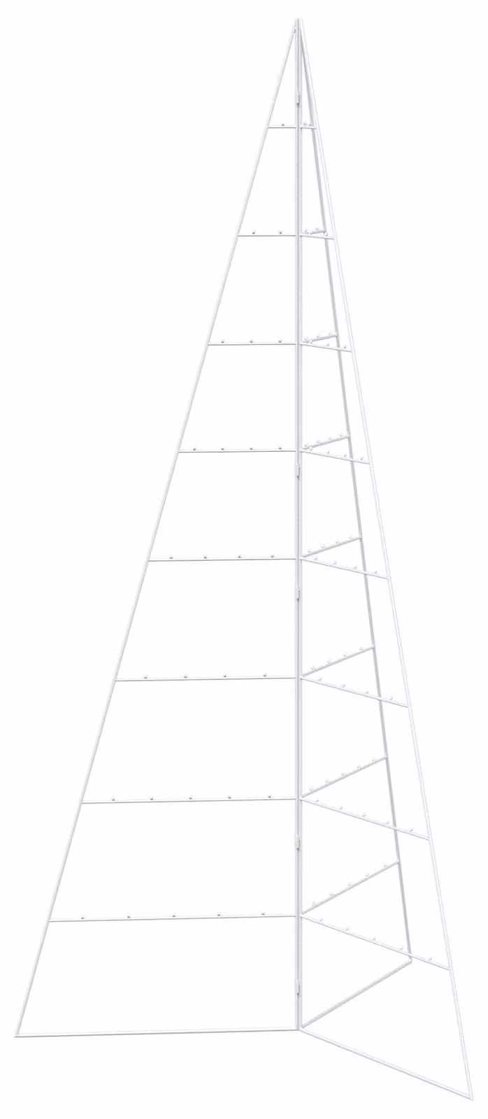 Albero di Natale in metallo con base pieghevole, modello KUOPIO, altezza 210 cm