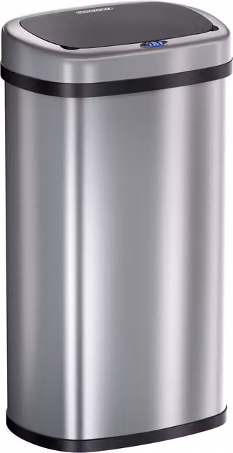 Cestino a sensore Monzana® in acciaio inox color argento da 50L con chiusura soft close e secchiello interno rimovibile