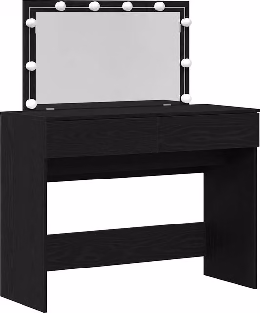 Toeletta | Tavolo da Trucco con cassetto Rovere Nero 100 x 40 x 120 cm