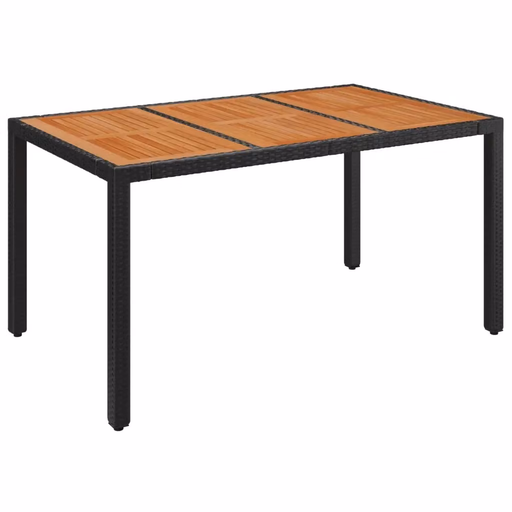 Tavolo da giardino rettangolare estensibile vidaXL in legno di acacia oliato nero L: 150 cm, P: 90 cm, H: 75 cm – 2