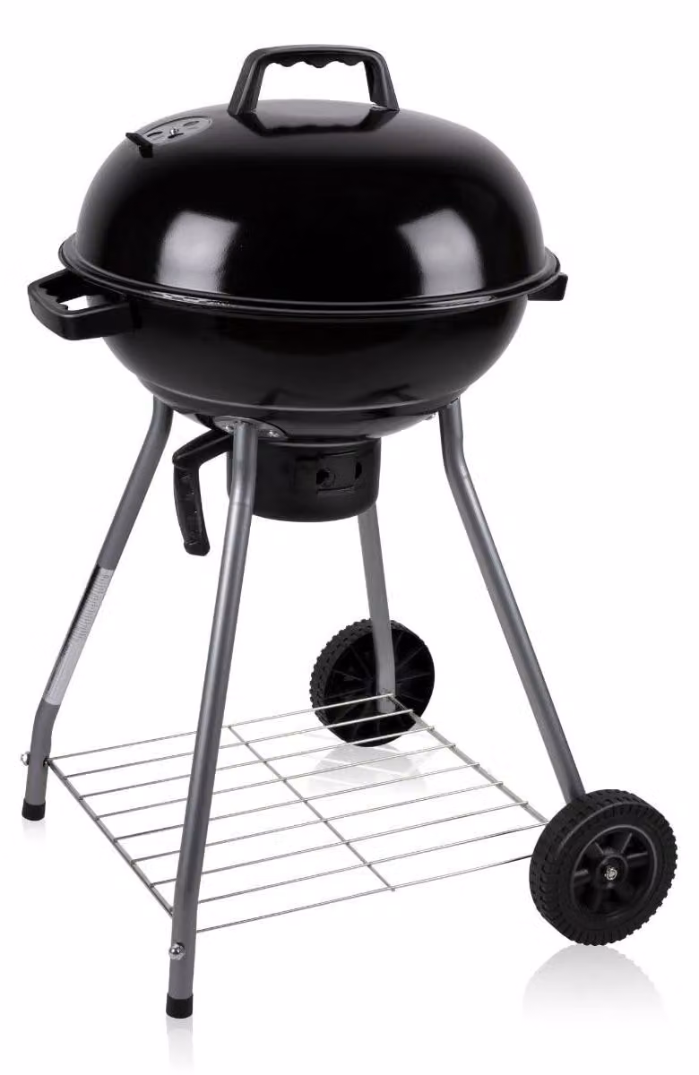 Barbecue a carbone, diametro 45 cm, con coperchio, per uso esterno