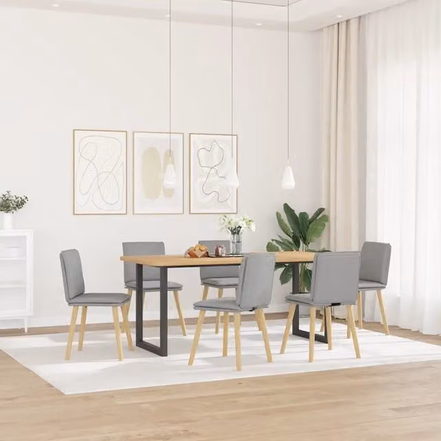 Sedie da Pranzo 6 pz Grigio Nuvola in Tessuto 3315634