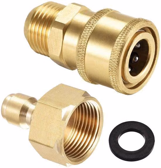 Raccordo rapido per tubo da giardino - Adattatore in metallo - Per idropulitrici - Filetti M18x1,5 e M22 - Resistente e affidabile - Per uso esterno