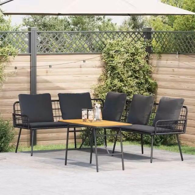 Set Divano da Giardino 2 pz Nero polyrattan 3328652