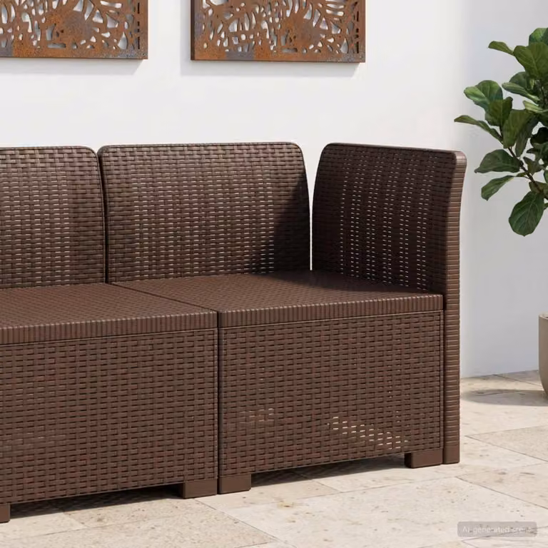 vidaXL Divano da Giardino a 1 Posto in Effetto Rattan Marrone