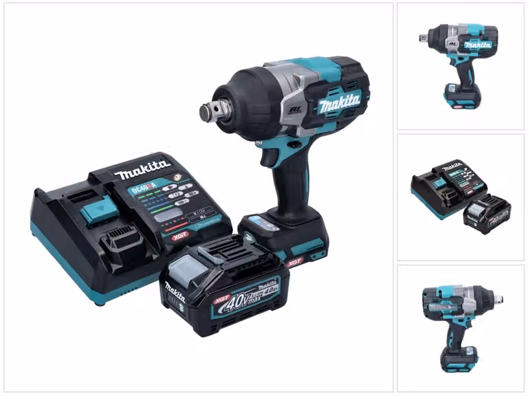 Makita TW 001 GM101 Avvitatore a impulsi a batteria 40 V max. 1800 Nm Brushless XGT + 1x batteria ricaricabile 4,0 Ah + caricabatterie