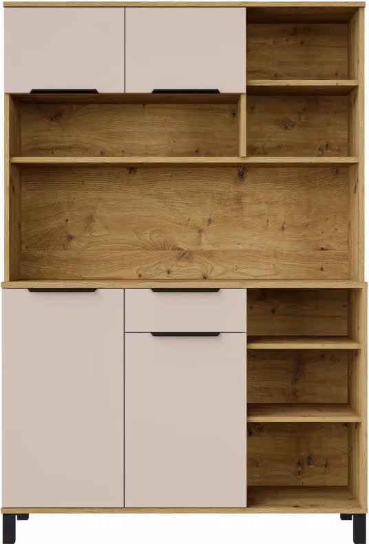 Credenza da cucina NICOLLA - cashmere / rovere artigianale