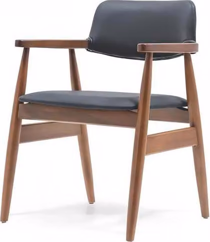 Polsterstuhl Stuhl Design Textil Braun Lehnstuhl Armlehne Esszimmer Luxus