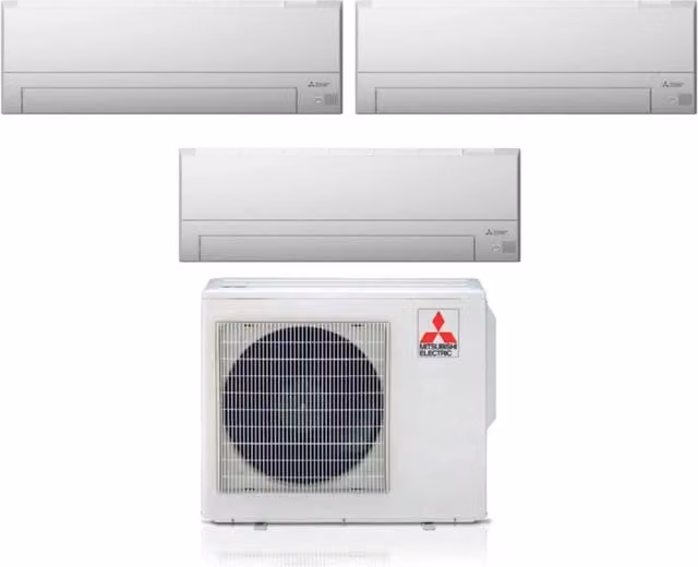 Condizionatore Trial Split Mitsubishi Electric MSZ-BT 7+9+9 con MXZ-3F54VF, Wi-Fi Integrato e Controllo via App, Colore Bianco