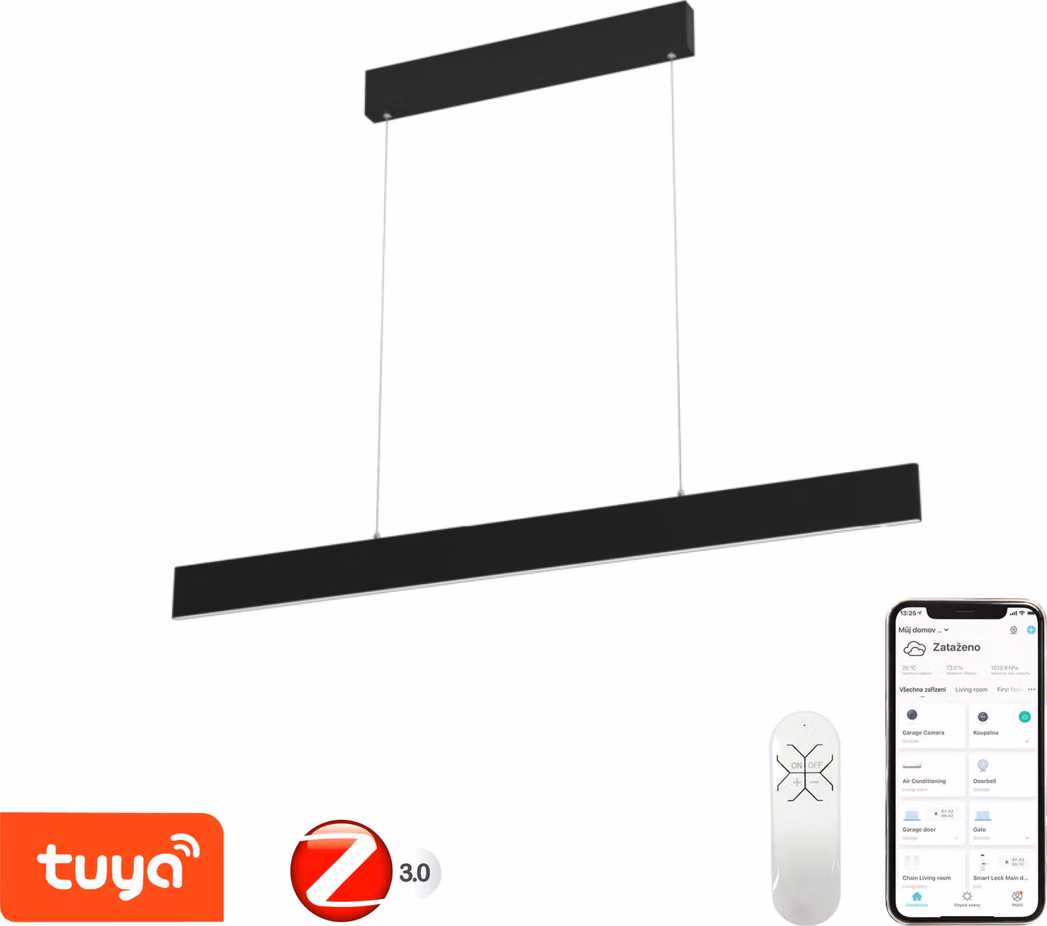 Immax NEO LISTON Apparecchio a sospensione intelligente, 118cm 18W nero Zigbee 3.0