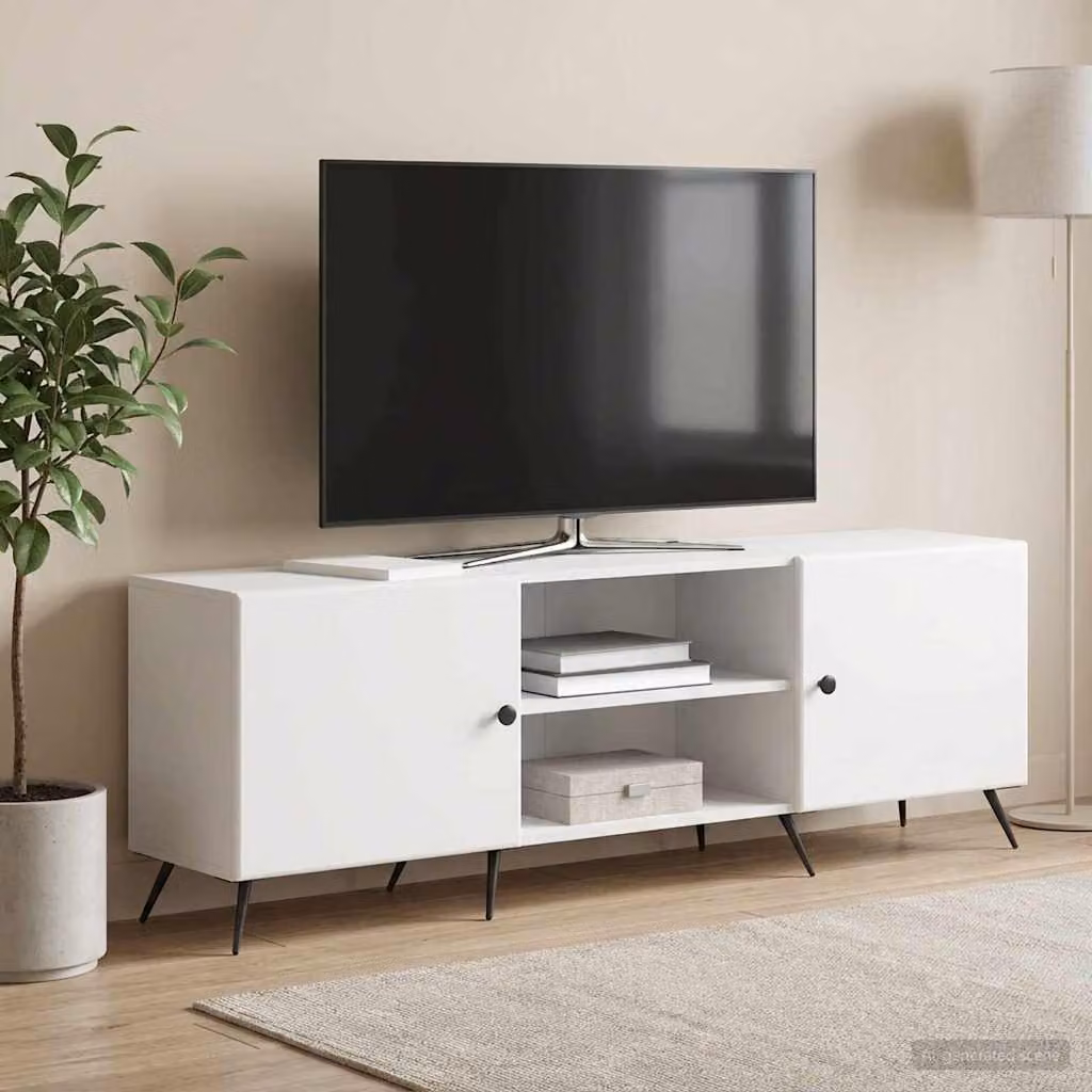 Mobile TV vidaXL in stile vintage, Bianco, L 150 x P 31 x H 50 cm