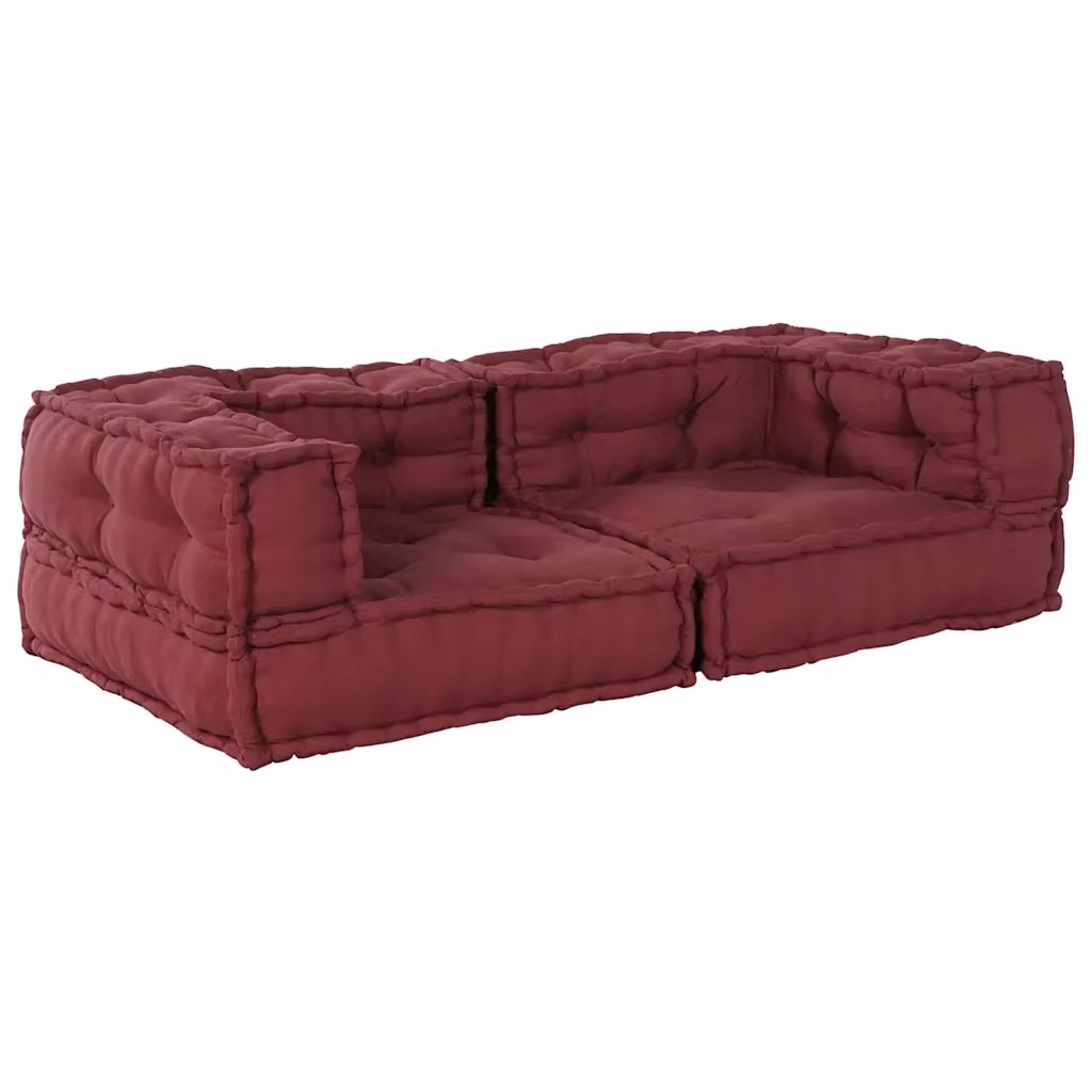 Divano Modulare a 2 Posti vidaXL Soft Body in Tessuto Marrone Rossiccio L: 140 cm, P: 70 cm, H: 36 cm – 2