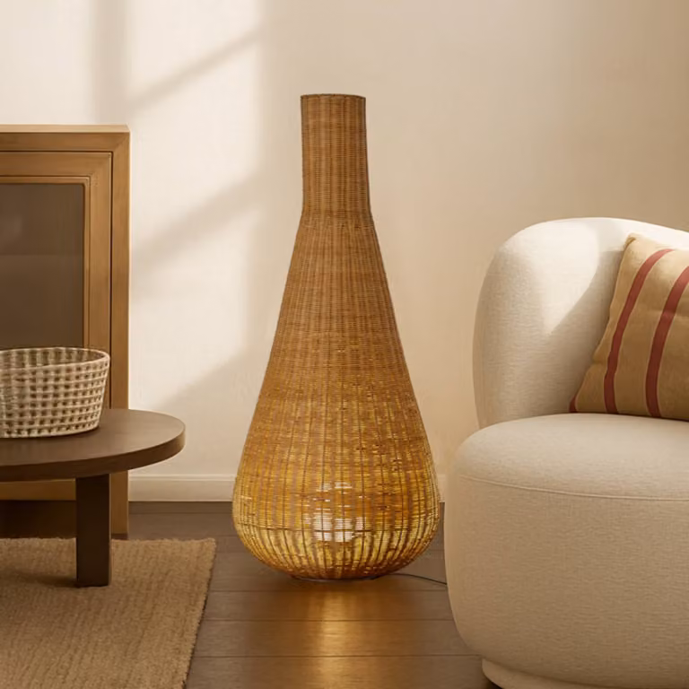 Lampada da terra Takeo Lucande, Legno chiaro, Soggiorno / Sala da pranzo, Legno, Moderno, Lampada da terra