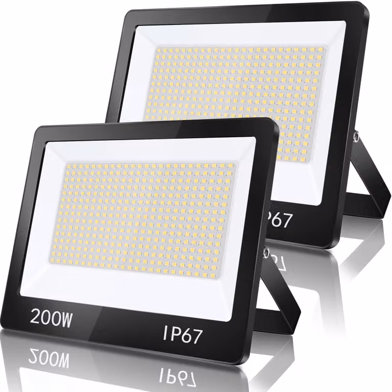 Faretto da cantiere a LED, 200 W, 2 pezzi, grado di protezione IP67, 20.000 lumen, 7000 K, luce bianca fredda