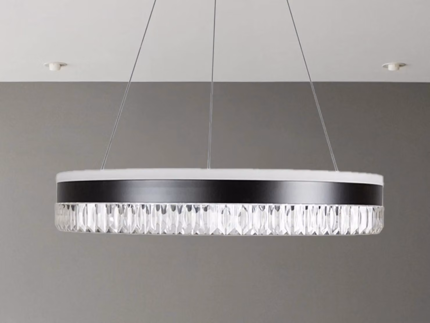 Lampadario a sospensione in cristallo con luci LED, telecomando e potenza di 80W - Modello TA2302/B