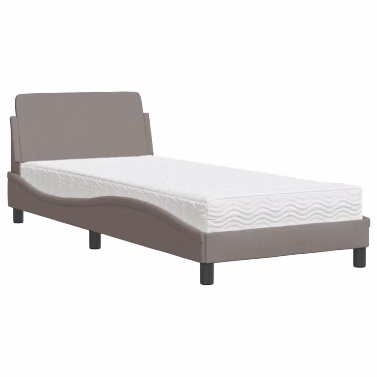 Letto con Materasso Dover Tortora 90x190 cm in Tessuto
