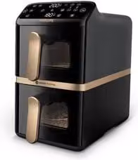 Friggitrice ad aria Philips Serie 4000 DualStacked 6in1 da 10 Lt, Black e Gold, 2750W