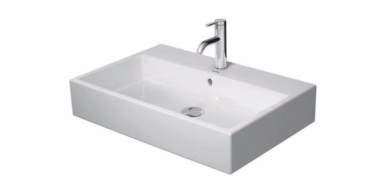 Duravit VERO AIR lavabo senza sfioratore, con foro per rubinetto, lucido, 700 x 470 mm senza foro per rubinetto bianco