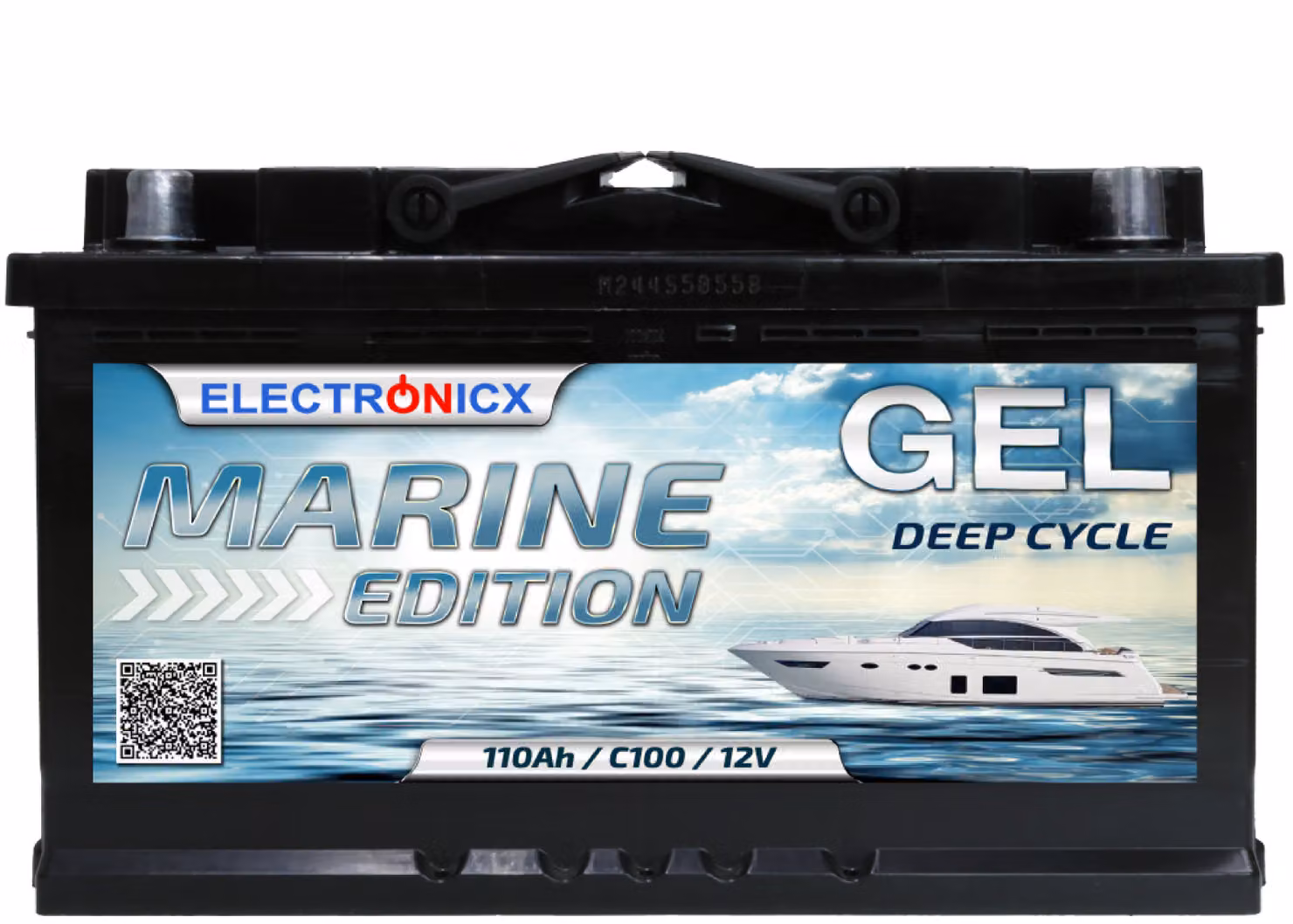 Electronicx Marine Edition Batteria GEL 110Ah 12V ▶ Batteria nautica barca yacht camper versorgungsbatteria - esente manutenzione a scarica profonda stagna