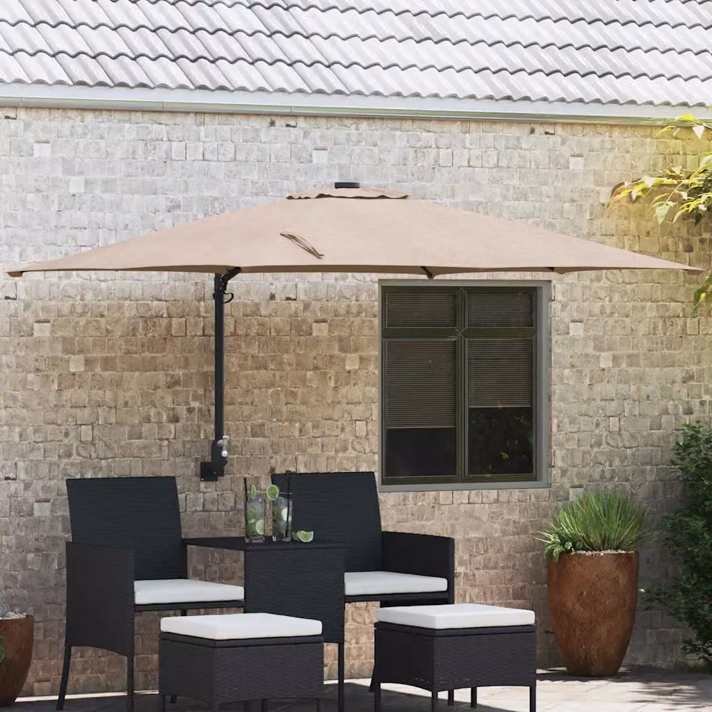 Ombrello da giardino vidaXL in acciaio e poliestere, L: 248,5 cm, P: 247,5 cm, H: 160 cm