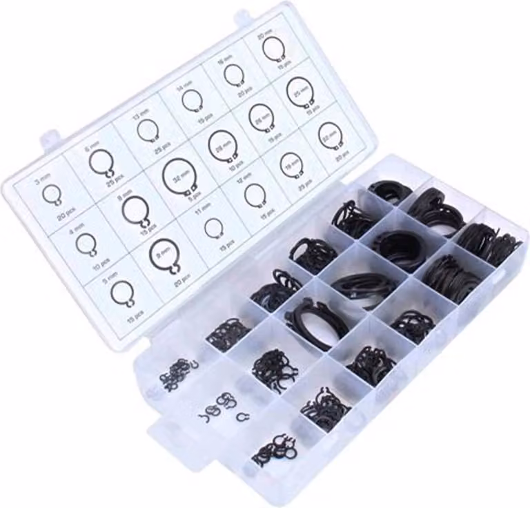 Set-kit anelli di sicurezza-di ritegno esterni Seeger, per il blocaggio esterno,4-32 mm 300 pezzi