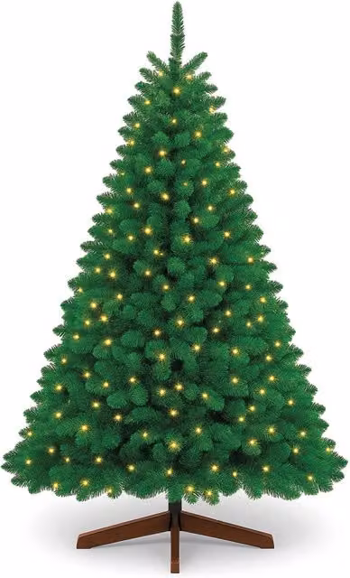 Albero di Natale Cupid Frankystar con luci LED bianco caldo, colore verde, H 240 x ø 125 cm