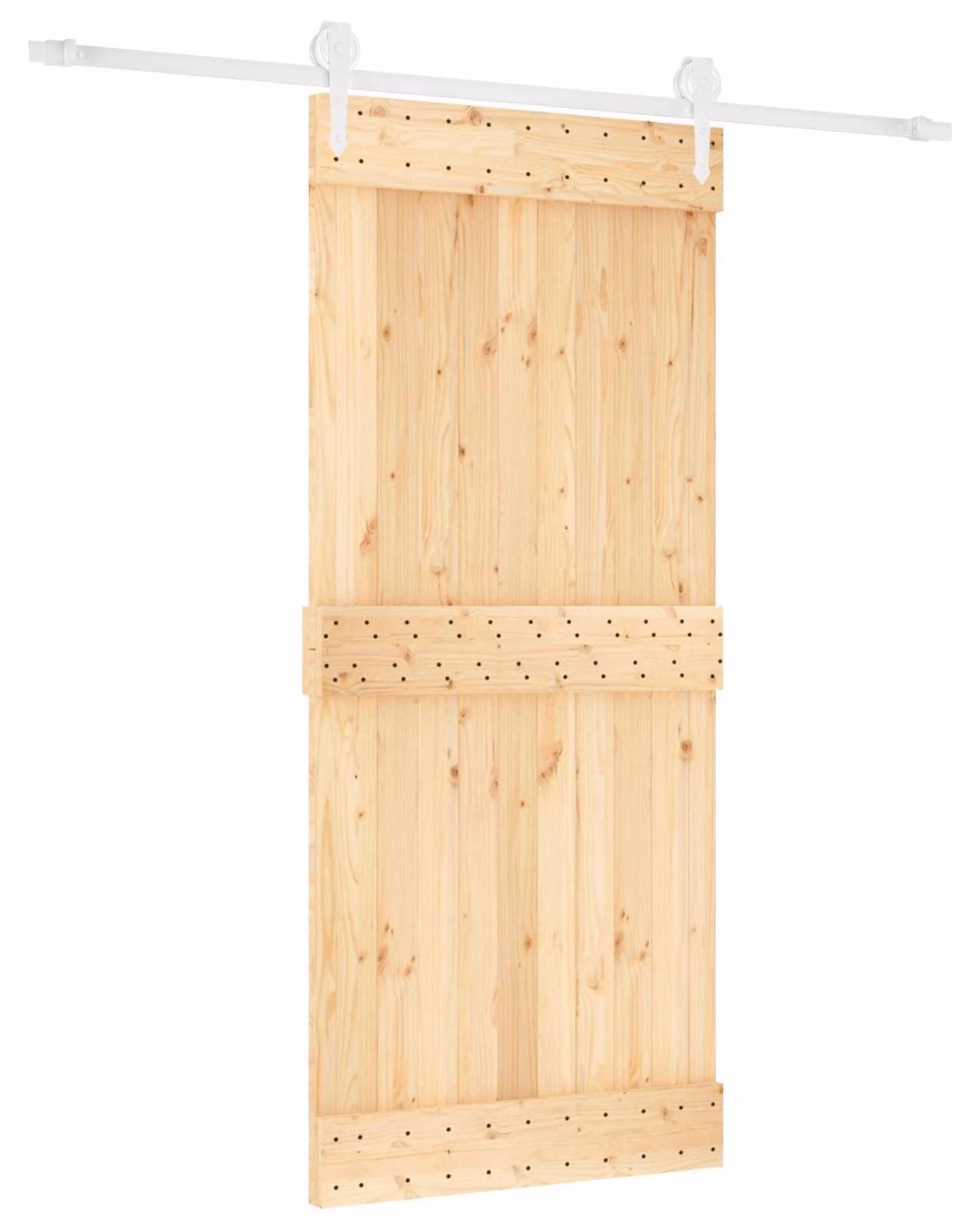 Porta scorrevole Naturale e Bianco 90 x 210 cm