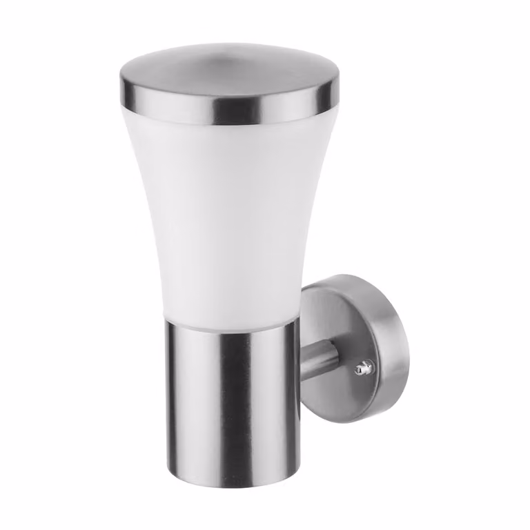 Lampada per facciata NEO TOOLS, luce per facciata in acciaio inox, max. 13W LED, 220-240V 50hz, IP44, dimensioni 120x235x175mm, tipo di lampadina E27