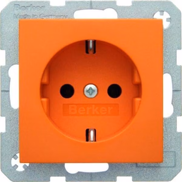 Berker 47438914 Presa SCHUKO arancione, lucida BerkerS.1/B.3/B.7