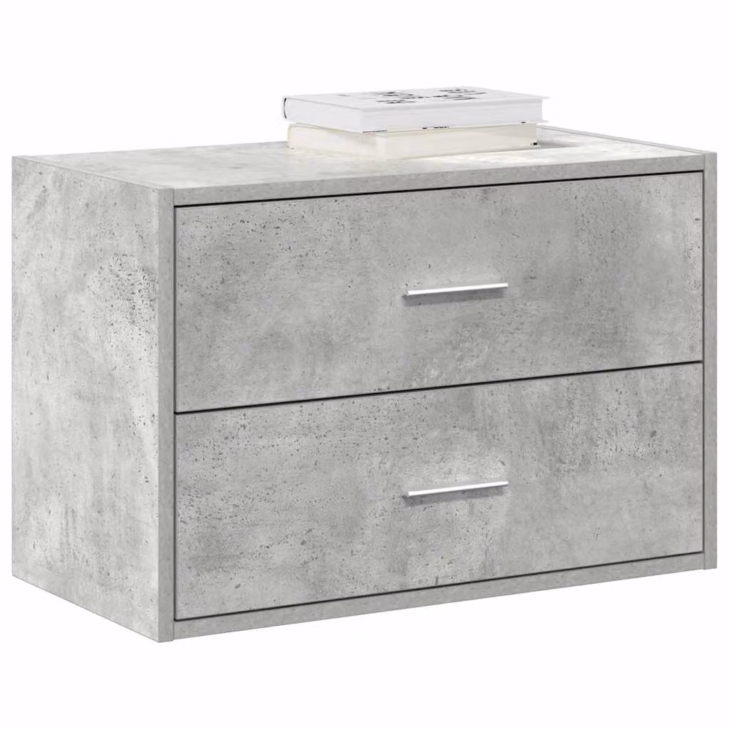 Armadio con 2 Cassetti vidaXL Grigio Cemento L: 60 cm, P: 31 cm, H: 40 cm in MDF